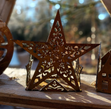 Ferrugo/Windlicht Stern/rostige Deko/Edelrost